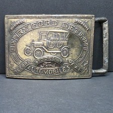 Vintage Ford Model T Antique Car Auto Belt Buckle Heny Ford Auto Detroit NOS picture