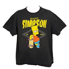 Bart Simpson VINTAGE 1989 T-Shirt Men’s (XL) Black / 20th Century 100% Cotton picture