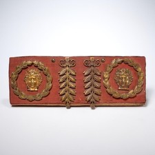 French Empire Neoclassical Ormolu Wall Plaque Bronze Mounts Maiden Laurel Wreath picture