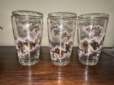 Vintage Libbey Duchess Pink Gold Drinking Glass Set of 3 5.25” picture