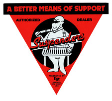 1980's Vintage LP SUSPENDERS Keyboard Synth Strap Promo Sticker RARE picture