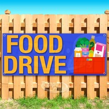 FOOD DRIVE Advertising Donate Help Donations Vinyl Banner Flag Sign USA SB11239 picture