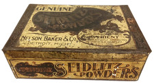 Antique 1890s Advertising Tin Seidlitz Powders Original Tin Detroit Michigan picture