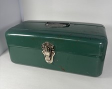 Vintage 1951 Union Utility Chest Green Metal Fishing Tackle Tool Box USA picture