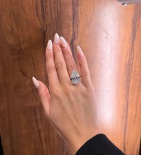 Elegant 8 Ct Pear Cut Moissanite Hidden Halo Engagement Ring 925 Sterling Silver picture