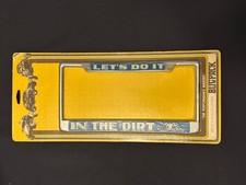 Vintage NOS Bugpack Let's Do It In The Dirt Vintage VW License Plate Frame #6043 picture