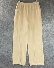 Vintage St. John Collection Dress Pants Womens 4 Beige Knit Straight Pull On USA picture