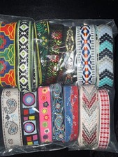 Lot 28 yards assorted jacquard woven embroidered sewing trim ribbon 1/2”-1” picture