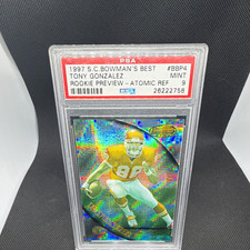 Topps 1997 Bowman's Best Tony Gonzalez RC #BBP4 Atomic Refractor PSA 9 picture