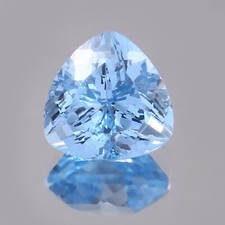 AAA Natural Flawless Brazilian Aquamarine Loose Trillion Gemstone Cut 10x10 MM picture