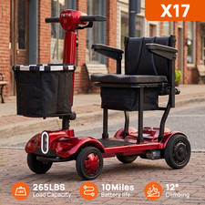 URLIFE Foldable 4 Wheel Electric Mobility Scooter for Seniors 270W Swivel Seat picture