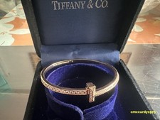 New T1Narrow Diamond Hinged Bangle in 18k yellow GoldTlfanyCoSize 6.5-7inch picture