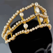 Antique French Diadem, Crown, Tiara #2, Huge Paste Pearl Gems, Made for  Wedding picture