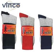 3-12 Pairs Mens Heated Thermal Crew Socks Heavy Duty Winter Warm Work Boots 9-13 picture