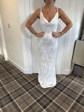 LIPSY SIZE 12 DRESS WHITE  MESH SEQUIN COWL NECK MAXI BRAND NEW WITH TAGS picture