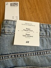 H&M Divided Baggy Jeans Women's Size 10 Regular Waist Light Wash Denim NWT picture