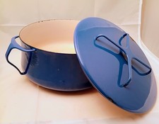 Vintage Dansk Kobenstyle 6 Qt Casserole Blue W/ Lid Trivet 10