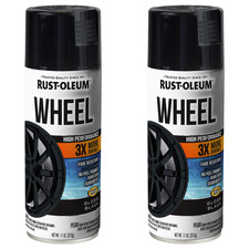 Rust-Oleum Automotive Wheel 3X Gloss Spray Paint Black 11 oz 2-Pack picture