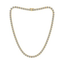 12ctw 4-Prong Lab Grown Diamond Tennis Necklace, 24 inch, 14k Yellow Gold picture