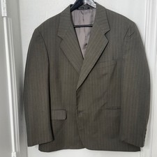 Kilburne and Finch (K&F) Classic Vintage Gray Pinstripe Wool-Blend Blazer picture