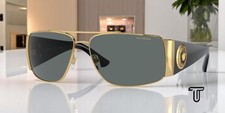 VERSACE VE2163 100281 Gold Polarized Grey 63 mm Men's Sunglasses picture