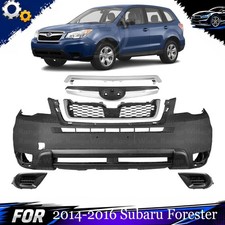 Front Bumper Cover Paintable & Grille Assembly Kit For 2014-2016 Subaru Forester picture
