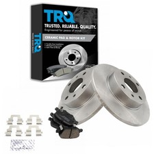 TRQ Rear Ceramic Brake Pad and Rotor Kit BKA14948 for 2012-2019 Fiat 500 Models picture