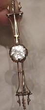  Antique Georgian Victorian 14kt Rose Gold Bar Paste Haleys Comet Pin Brooch  picture