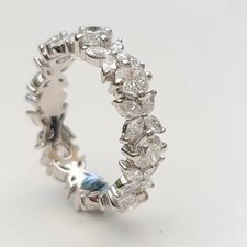 2Ct Moissanite Full Eternity Wedding Band Ring 14k White Gold Plated picture