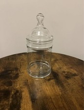 Vintage Clear Glass - Apothecary Jar / Candy Jar - with Lid - 8.25” picture