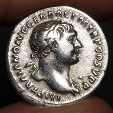 Emperor Trajan Denarius 103AD Ancient Roman Empire Silver Coin Genius VF Rome picture