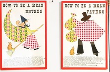 2 Vintage Framed Novelty Prints How To Be A Mean Mother Father 1973 Poem Based picture