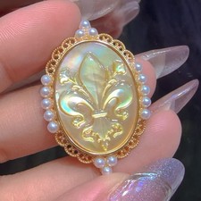 925 sterling silver yellow Cameo shell vintage jewelry Pendant estate jewelry picture
