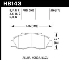 Hawk 97-01 Honda Prelude HP+ Street Front Brake Pads picture