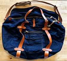 Filson Medium Duffle Japanese Selvedge Denim Tan Leather Straps NWOT MINTY RARE picture