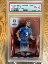 Topps 2024 Chrome UEFA Euro Harry Kane England #125 Red Refractor /5 PSA 10 picture