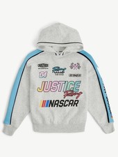 Girls JUSTICE X NASCAR Gray Sweatshirt & Jogger Matching Set (Medium 10) picture