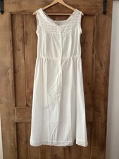Vintage Amerikan Climax White Cotton Nightgown Lace Prairie Cottagecore picture