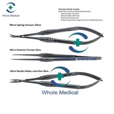 Helmut Zepf 18cm Castroviejo Microsurgical– Needle Holder, Scissor, Plier Black picture