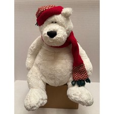 Gund Edgerton Polar Bear Plush White Winter Hat Scarf Stuffed Animal 88695 picture
