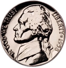1958 Gem 5 Full Steps Proof Jefferson Nickel | Beauties FAST SHIPPING picture