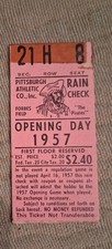4/16/57 Opening Day Willie Mays 2 Hits 2 RBI's Ticket  Stub Giants Pirates picture