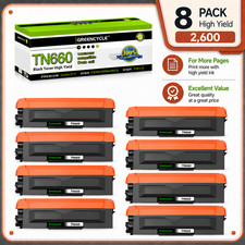 GREENCYCLE 8PK TN660 Toner Fits For Brother MFC-L2700DW MFC-L2720DW HL-L2360DW picture