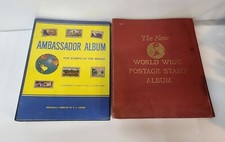Harris Ambassador Album Worldwide Stamp Collection WWII Lot of 2 Albums picture