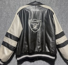 Vintage Oakland Raiders NFL G-III Leather Jacket Men's Sz Medium Black Varsity picture