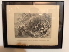 Antique print engraving titled:   