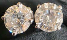 2.15 ct tw diamond stud earrings. Clarity SI-2. Color G with good cuts and brill picture