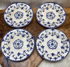Vtg Blue Delft Dessert Plates Blue and White Floral Maruta Japan Set of 4 6.25” picture