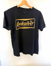 Quiksilver Men's Graphic Logo Tee Black Crew Neck Short Sleeve Cotton Knit M picture