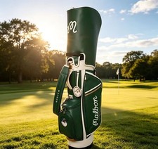 LUXURY NEW MALBON GOLF Caddy Multifunctional Bag Stand Type Green PVC leather picture